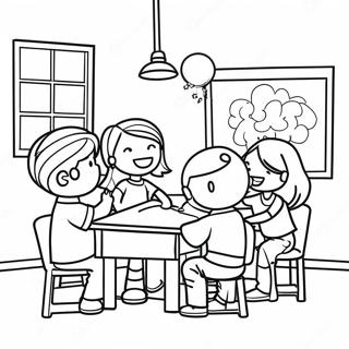 Pagina Para Colorir Da Cena Divertida Da Sala De Aula K 12 101523-39983