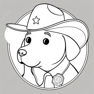 Página Para Colorir De Labrador Xerife Fofo Com Distintivo Páginas Para Colorir