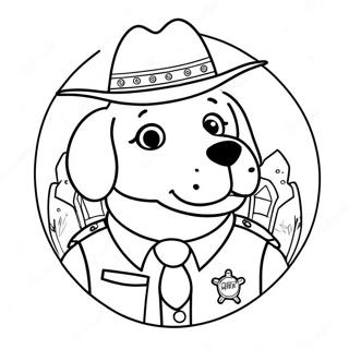 Página Para Colorir De Labrador Xerife Fofo Com Distintivo Páginas Para Colorir