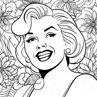 Pagina Para Colorir Do Retrato Vintage Da Marilyn Monroe 102037-40378