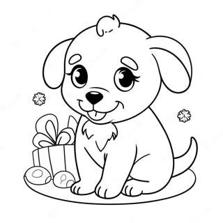 Pagina Para Colorir De Cachorrinho De Natal Fofo 102372-40638