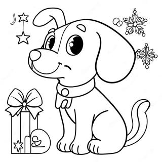 Pagina Para Colorir De Cachorrinho De Natal Fofo 102372-40640