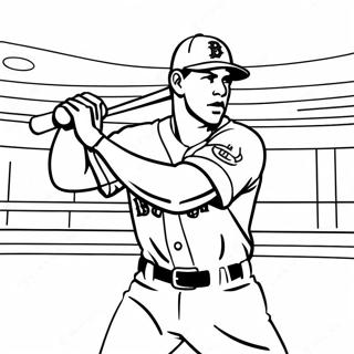 Pagina Para Colorir Do Jogador Dos Boston Red Sox Em Acao 102502-40740
