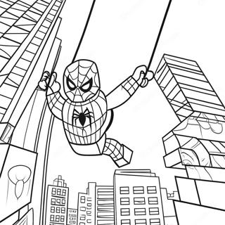 Pagina Para Colorir Do Homem Aranha Lego Balancando Pela Cidade 102838-41008