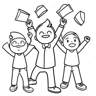 Pagina Para Colorir De Estudantes Empolgados Jogando Capelos 102995-41130