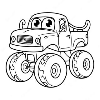 Pagina Para Colorir De Caminhao Monstro Fofo Com Olhos Grandes 10321-1589