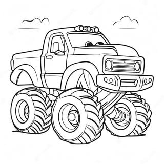 Pagina Para Colorir De Caminhao Monstro Gigante Esmagando Veiculos Menores 10322-2179