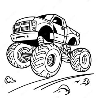 Pagina Para Colorir De Caminhao Monstro Rapido Acelerando Em Uma Pista De Terra 10323-1182