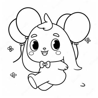 Pagina Para Colorir Do Cinnamoroll Adoravel Com Baloes 103866-41799