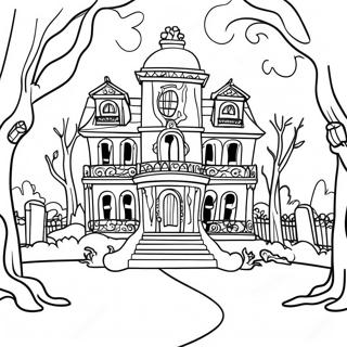 Pagina Para Colorir Da Mansao Assombrada Com Monstros 104151 42032