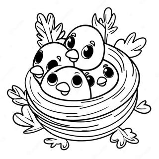 Pagina Para Colorir De Filhotes De Corvo Fofos Ninho 104226 42084