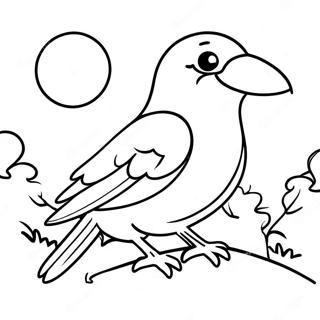 Pagina Para Colorir De Corvo Misterioso Ao Luar Páginas Para Colorir