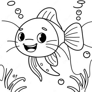 Pagina Para Colorir Do Peixe Gato Fofo Debaixo Dagua 104610-42379