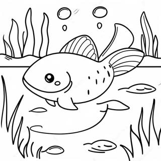 Pagina Para Colorir Do Peixe Gato Realista Em Um Lago 104612-42386