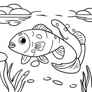 Pagina Para Colorir Do Peixe Gato Realista Em Um Lago 104612-42387