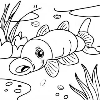 Pagina Para Colorir Do Peixe Gato Realista Em Um Lago 104612-42388
