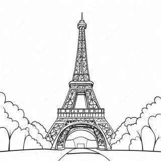 Pagina Para Colorir Colorida Da Torre Eiffel Francesa 104662-42418