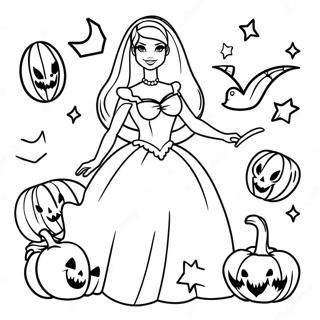 Barbie Halloween Páginas Para Colorir