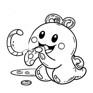 Pagina Para Colorir Do Om Nom Fofo Comendo Doces 104971-42658