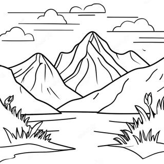 Pagina Para Colorir Da Paisagem Montanhosa Realista 105073-42734