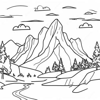 Pagina Para Colorir Da Paisagem Montanhosa Realista 105073-42735