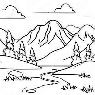 Pagina Para Colorir Da Paisagem Montanhosa Realista 105073-42736