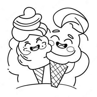 Pagina Para Colorir De Um Casal Doce Compartilhando Sorvete 105486 43074