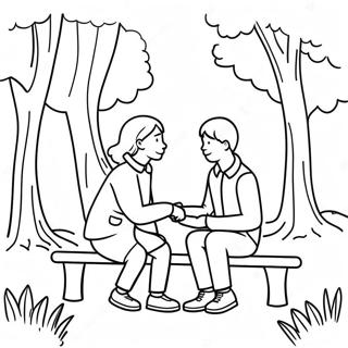 Pagina Para Colorir De Um Casal Brincalhao No Parque 105487 43077