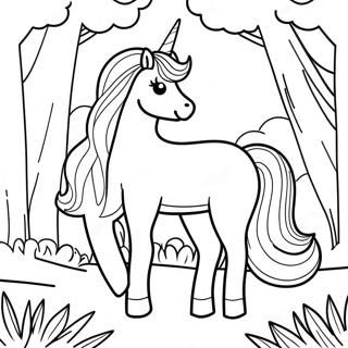 Pagina Para Colorir Da Barbie Unicornio Na Floresta Magica 105718 43258