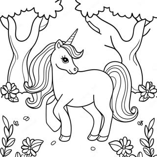 Pagina Para Colorir Da Barbie Unicornio Na Floresta Magica 105718 43260