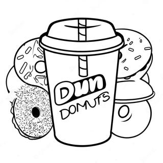 Pagina Para Colorir Do Copo Colorido Dunkin Donuts 105742-43272