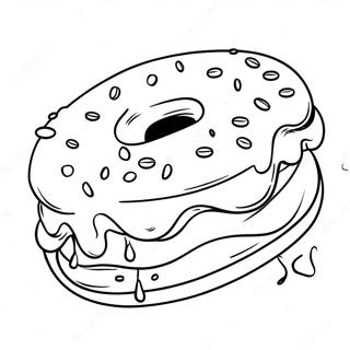 Página Para Colorir Do Donut Delicioso Dunkin Donuts Páginas Para Colorir