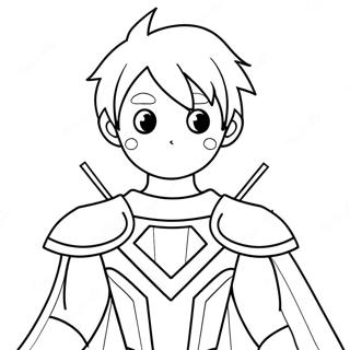 Pagina Para Colorir Do Garoto Anime Em Traje De Super Heroi 105821-43335