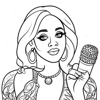 Pagina Para Colorir Da Cardi B Com Microfone 105849-43364