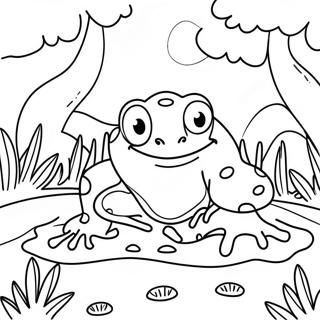 Pagina Para Colorir De Sapo E Floresta De Cogumelos Coloridos 106003-43478