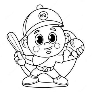 Pagina Para Colorir De Beisebol De Desenho Animado Fofo 10605 1302