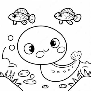 Pagina Para Colorir De Girino Fofo Nadando 106130 43573