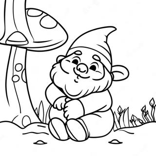 Pagina Para Colorir De Gnomo De Jardim Sonolento Debaixo De Um Cogumelo 106184-43624