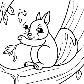 Pagina Para Colorir Da Esquilo Brincalhona Subindo Em Uma Arvore 106389-43778