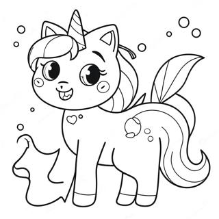 Pagina Para Colorir Do Gato Unicornio Sereia Brincalhao 106747 44058