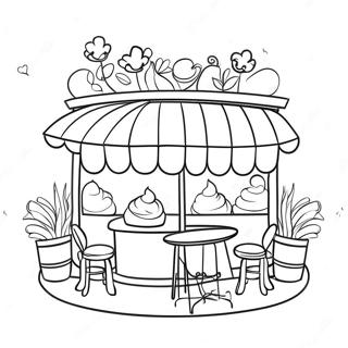 Pagina Para Colorir Cafe Fofo Com Assentos Ao Ar Livre 106874-44153