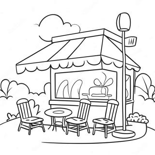 Pagina Para Colorir Cafe Fofo Com Assentos Ao Ar Livre 106874-44154