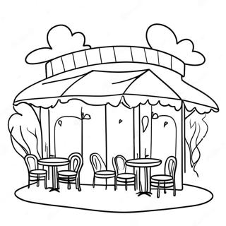 Pagina Para Colorir Cafe Fofo Com Assentos Ao Ar Livre 106874-44156