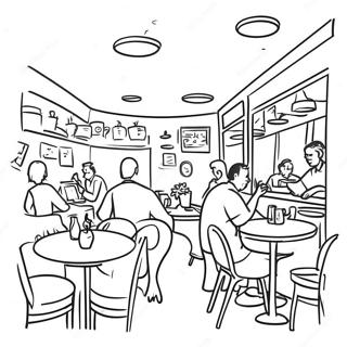 Pagina Para Colorir Cena De Cafe Movimentada 106875-44157