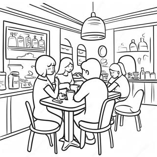 Pagina Para Colorir Cena De Cafe Movimentada 106875-44158