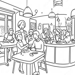 Pagina Para Colorir Cena De Cafe Movimentada 106875-44159