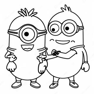 Pagina Para Colorir Minions Felizes Dancando 106900 44179