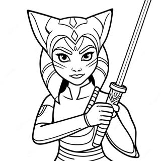 Pagina Para Colorir Ahsoka Tano Com Sabres De Luz 107256-44460