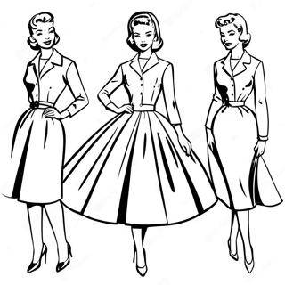 Pagina Para Colorir Moda Retro Dos Anos 1950 107308-44504
