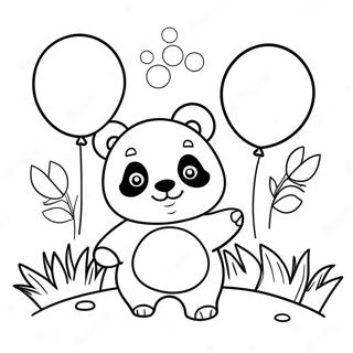 Pagina Para Colorir Da Fofo Mimi Panda Com Baloes 107538-44673